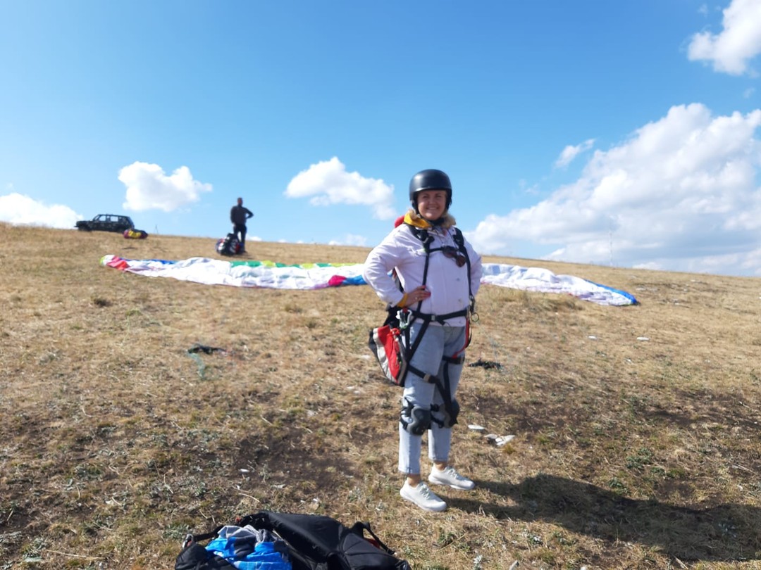 Полёт на параплане над горами (Елена)