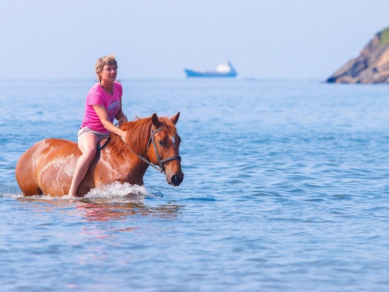 Конная прогулка вдоль Японского моря в мини-группе (4/6)